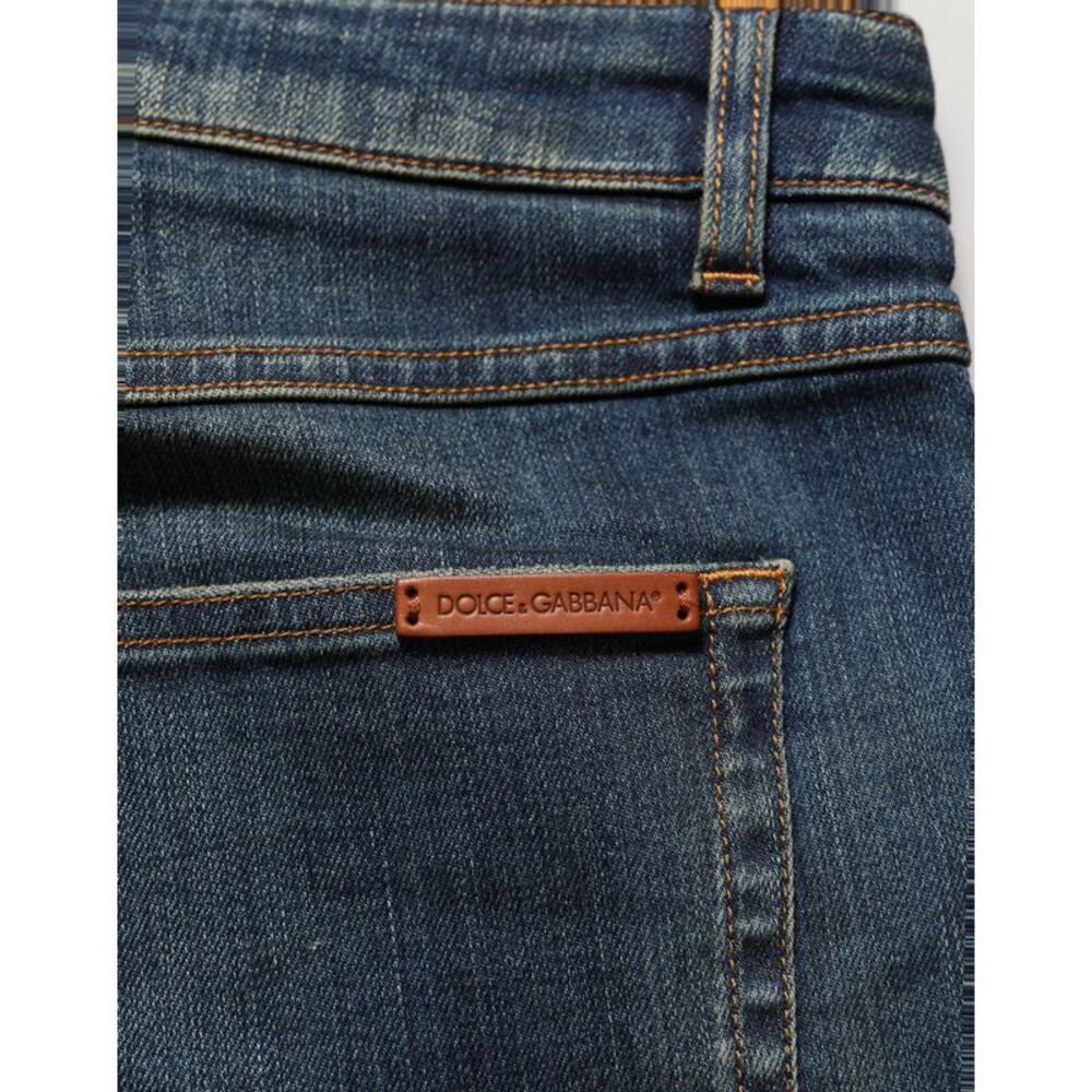 Dolce & Gabbana Blue Cotton Stretch Skinny Denim Women's Jeans